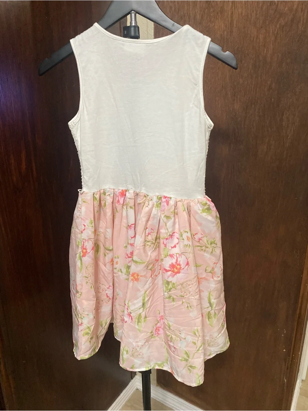 The Children's Place White Lace Bodice Pink Floral Skirt Dress